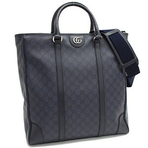 Gucci Ophidia GG Tote Bag Briefcase Blue Black